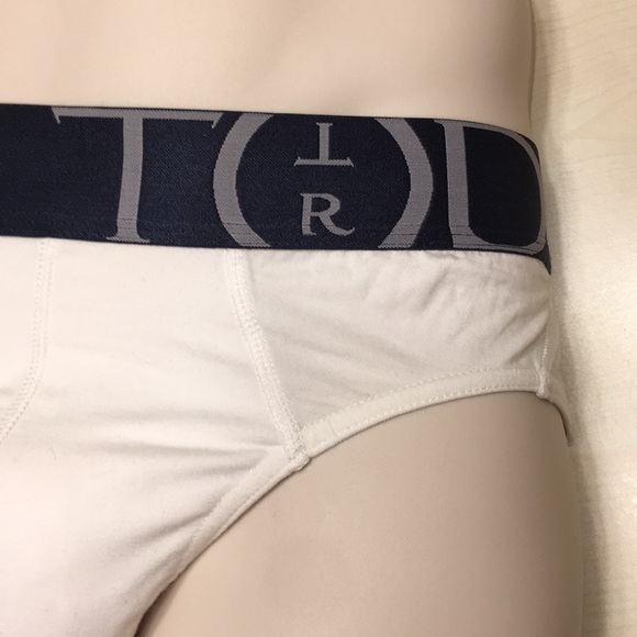 TODGER - (S) High Cut Brief White with Black Band - Picture 2 of 5